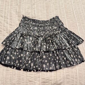 Current‎ Air Black and White Metallic Polka Dot Tiered Mini Skirt - XS